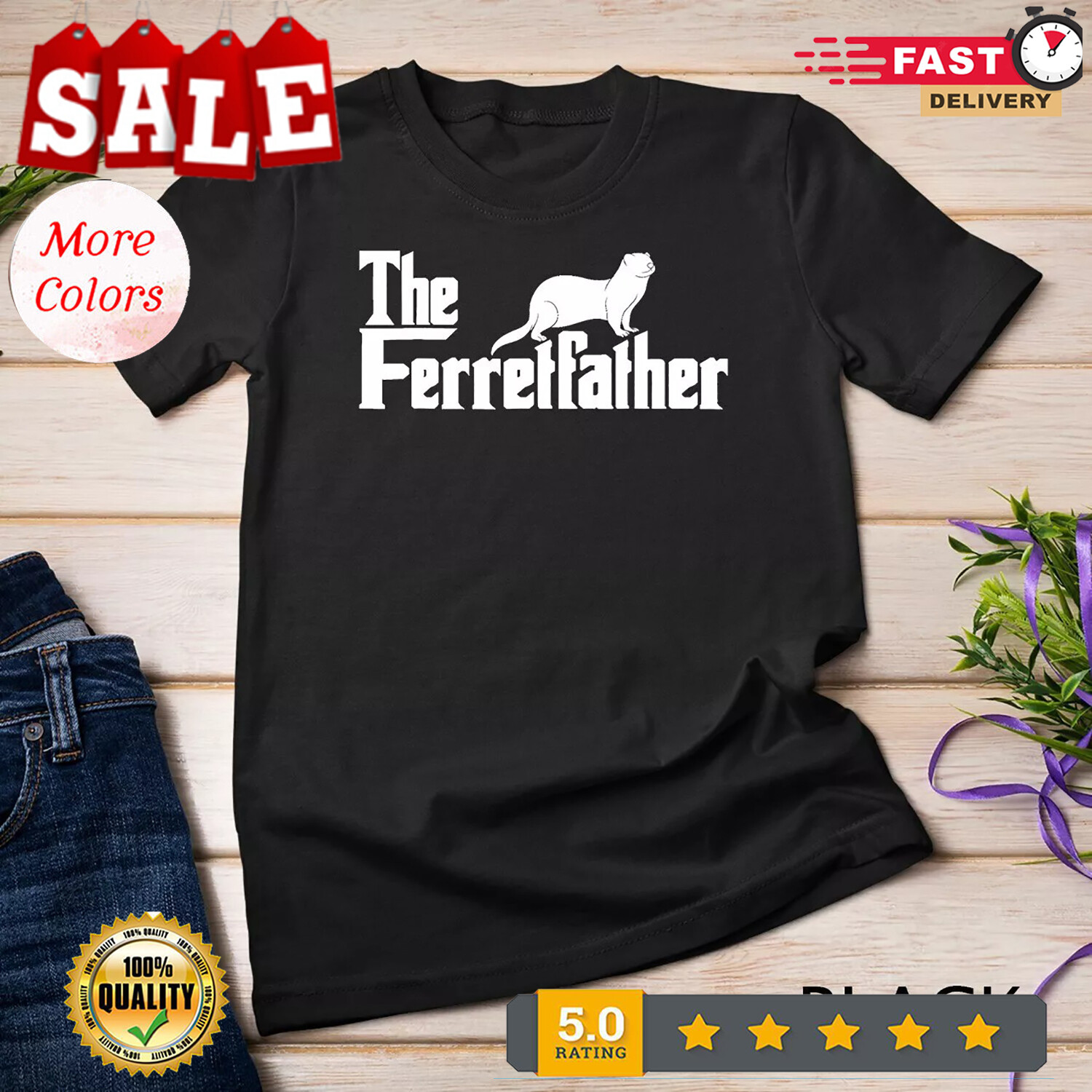 2025/The Ferretfather – Ferret zoo Animal Lover T-Shirt Unisex T-shirt