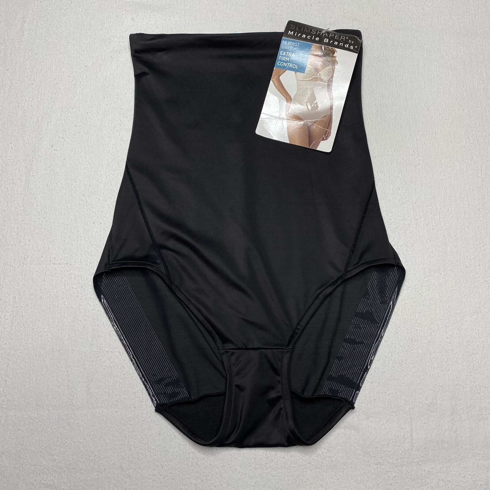 Slimshaper by Miracle Brands sz S Black Hi Waist Brief Extra Firm Sleek NEW
