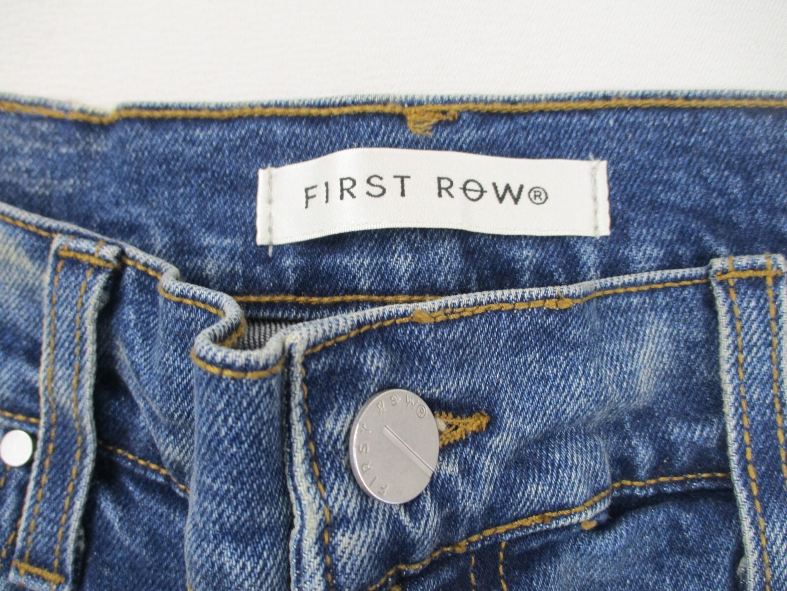 First Row Men’s Jeans 34 Blue Denim Distressed Designer Bootcut 34×33