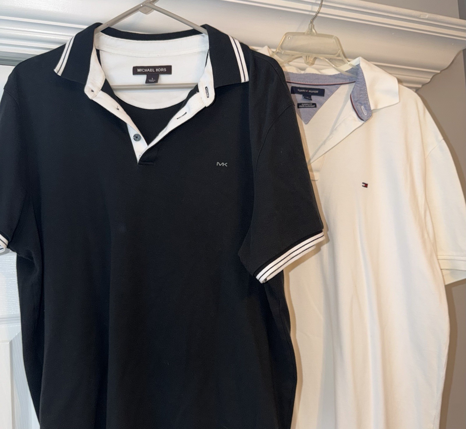 Men’s Large Used Polos – Lot Of 2 (Michael Kors and Tommy Hilfiger)