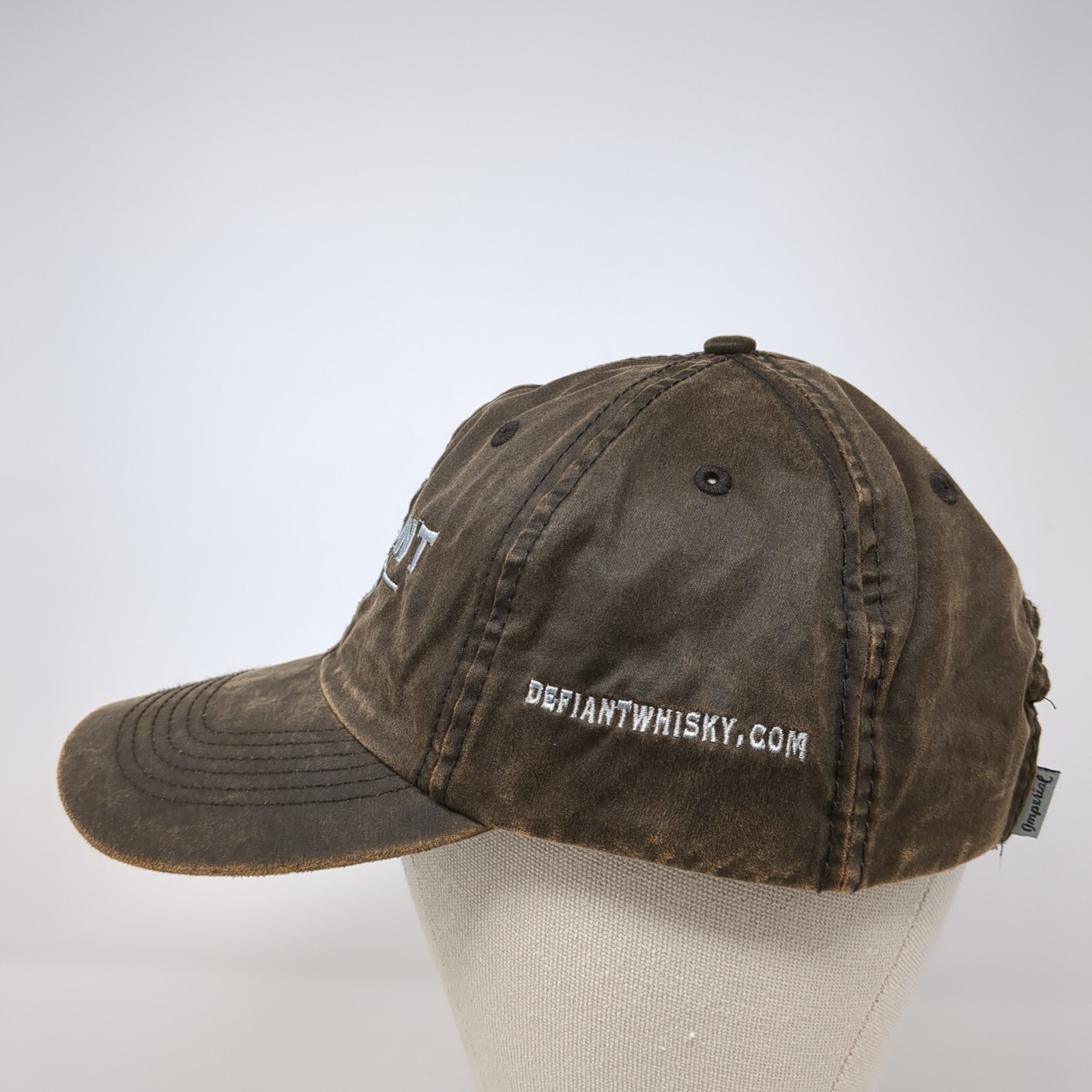 Defiant Whisky Strapback Hat Brown One Size Adjustable Embroidered Imperial
