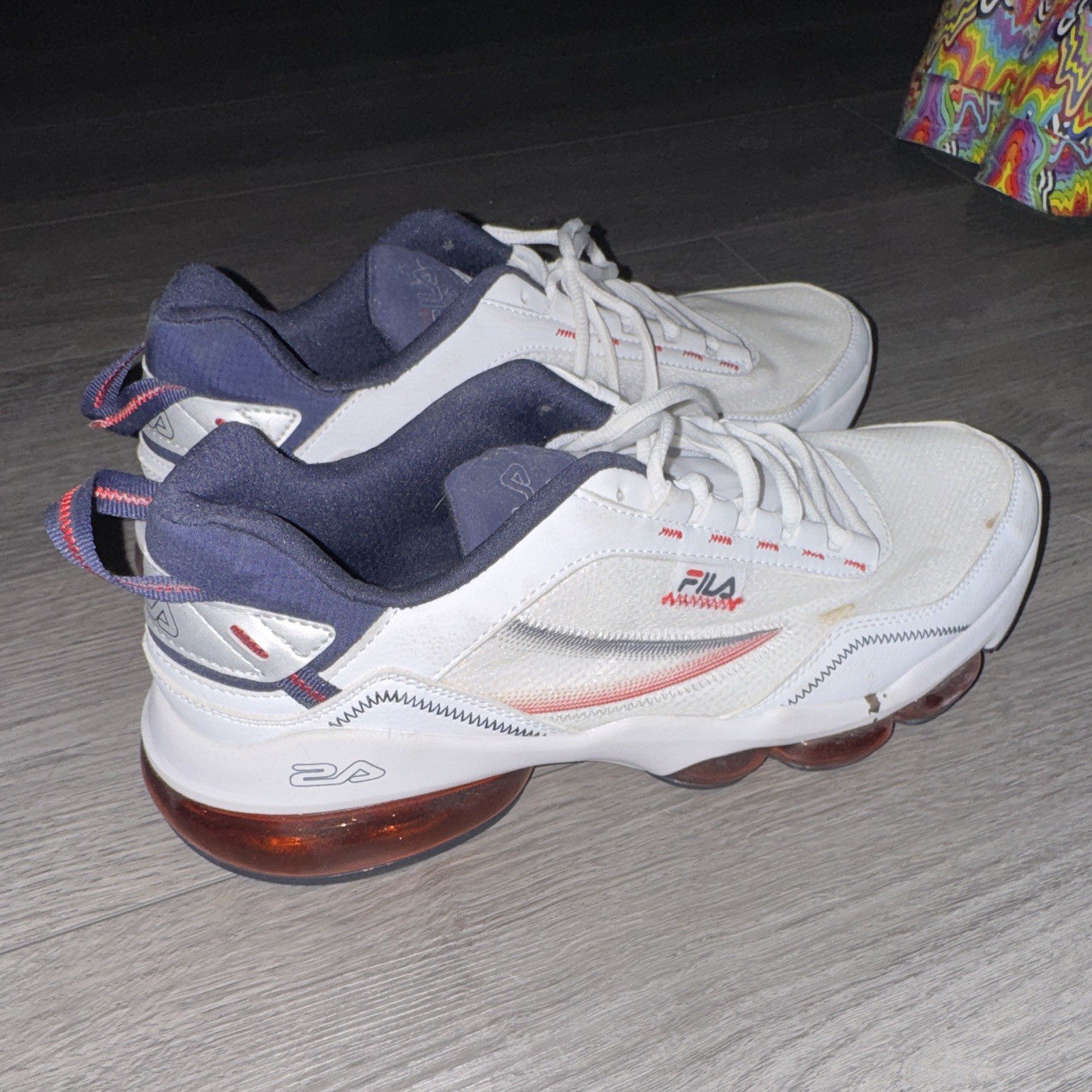 FILA Men’s Low Top Lace-Up Athletic Sneakers White/Navy/Red Solid 1RM02063-125