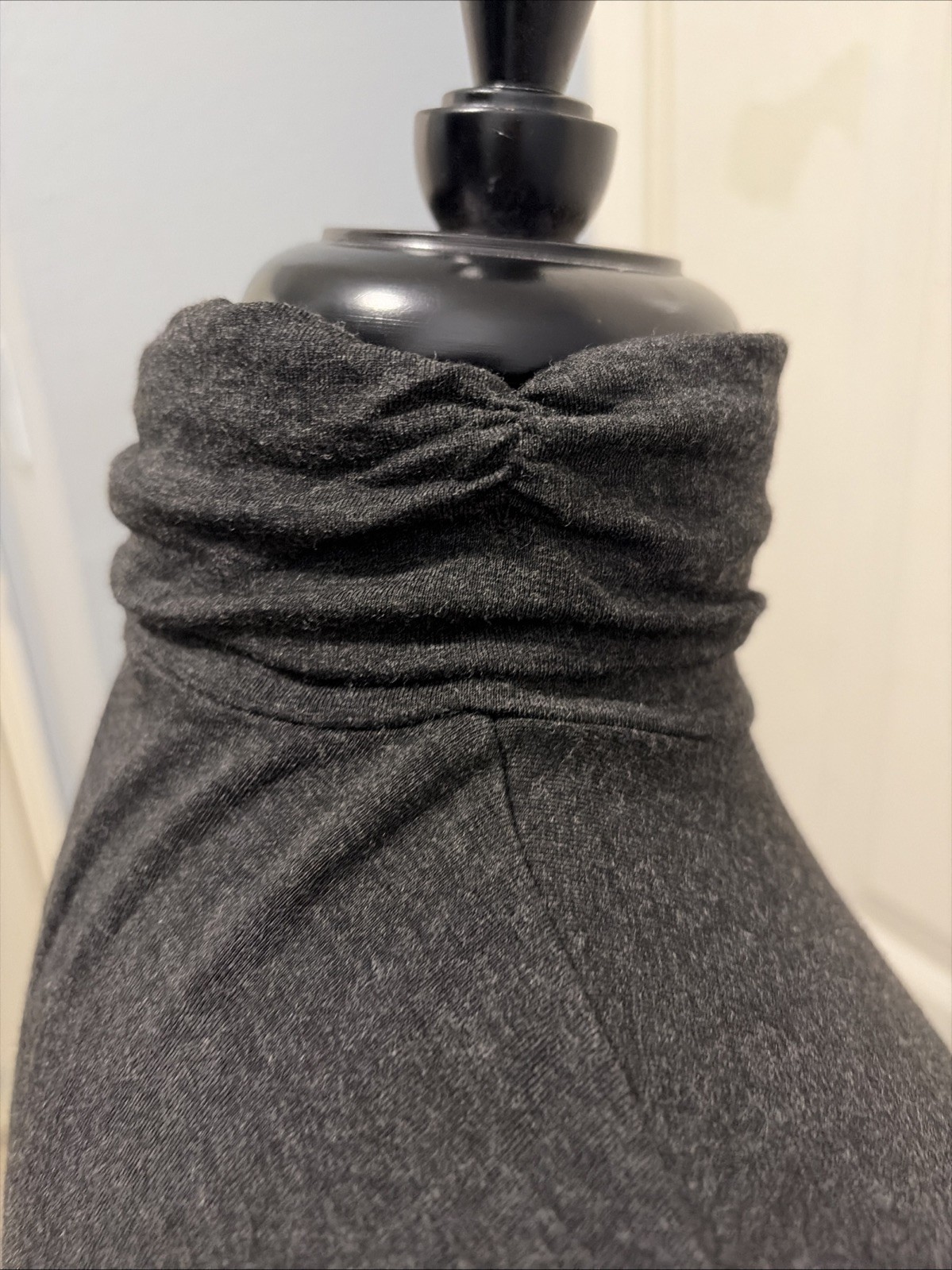 Eileen Fisher Tunic Top Womens Sz SP Dark Grey Turtleneck 95% Viscose 5% Spandex