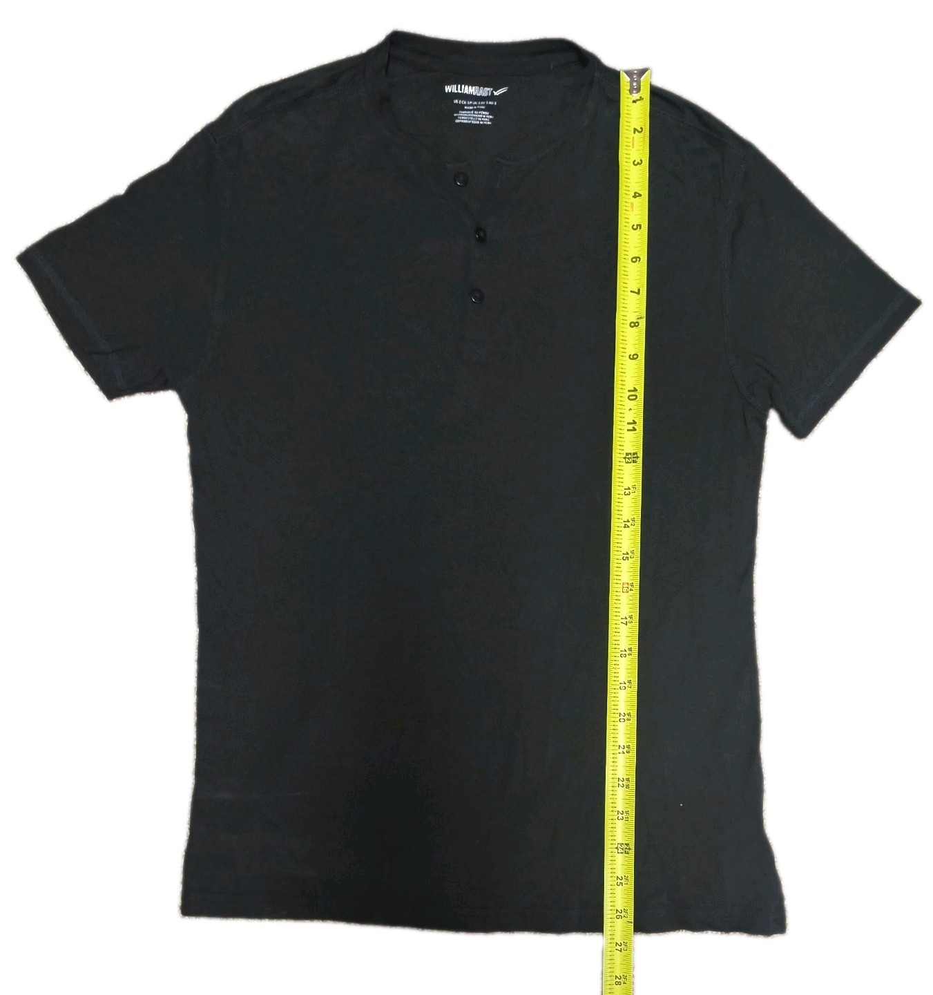 William Rast Mens Polo Black Short Sleeve Knit Button Down Size Small S