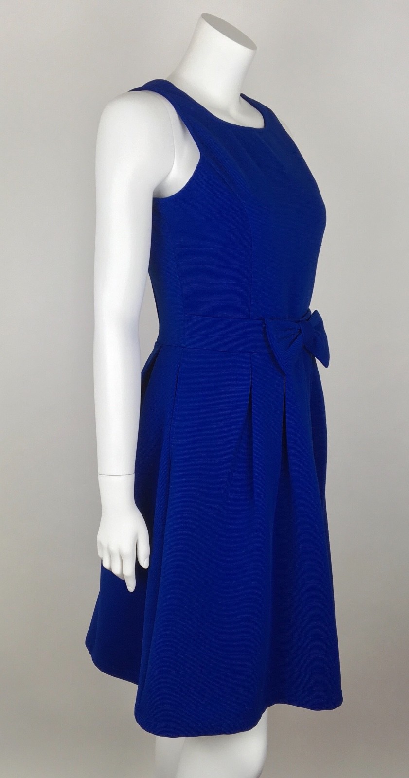 Pim + Larkin Women Dress Pleated Bow Royal Blue Any Occasion Pockets Sleeveless