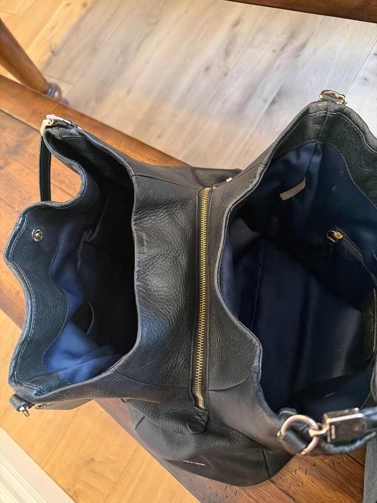 Coach Madison Phoebe Black Pebbled Leather Hobo Satchel Handbag
