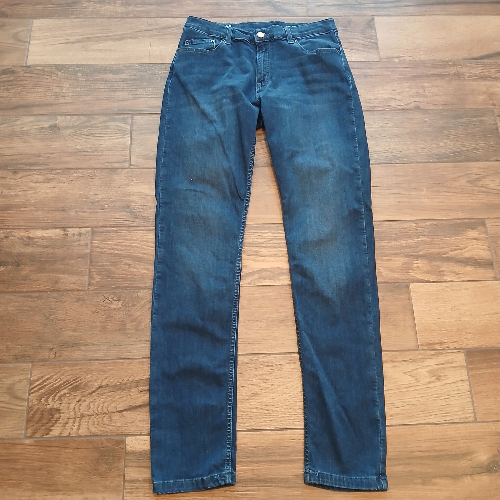 Mugsy Jeans Mens 34×36 Blue Fultons Dark Wash Cotton Stretch (FITS 30×33)