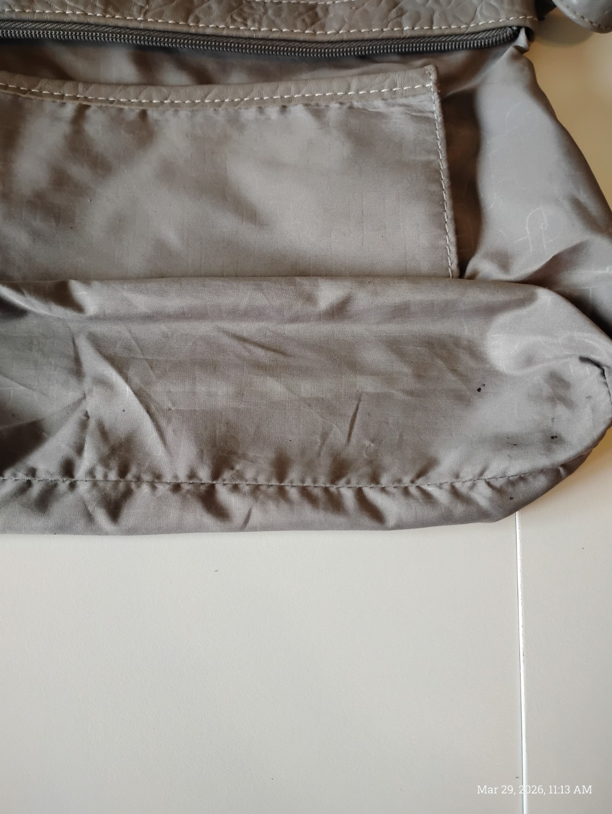 Rosetti Gray Pebbled Shoulder Bag Zipper Buckle Accent Inner Pockets