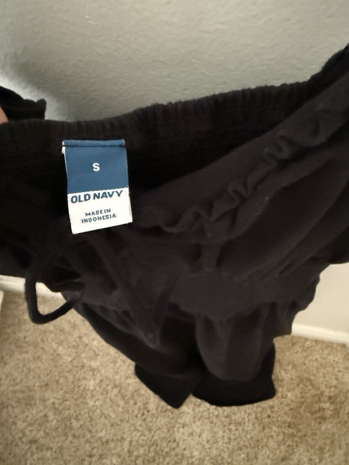 Old Navy Black Smocked Ruffle Sundress Sweetheart Neck Spaghetti Straps S
