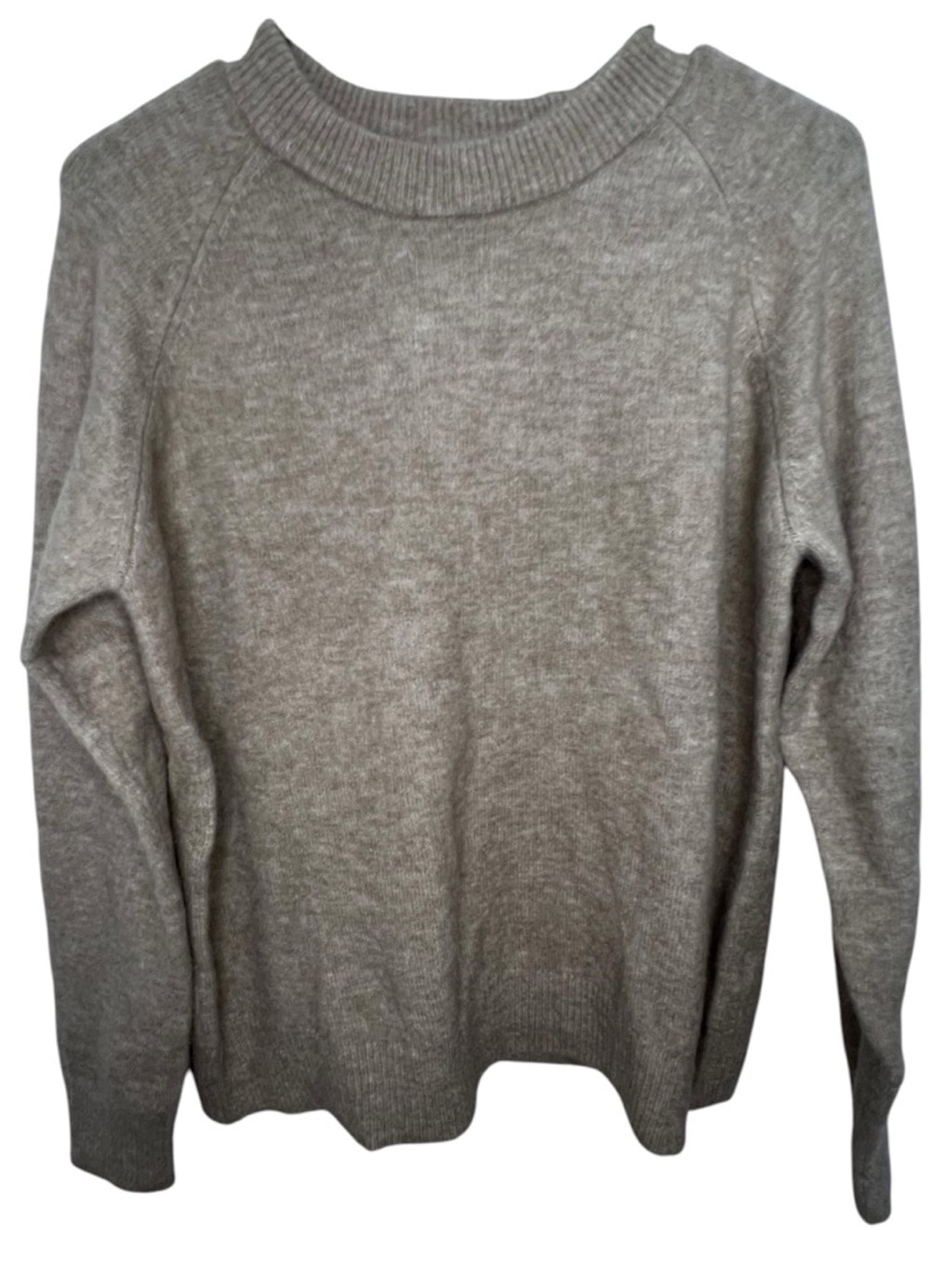 NWT ZARA Alpaca Wool Blend Oatmeal Brown Mock Neck Knit Pullover Sweater