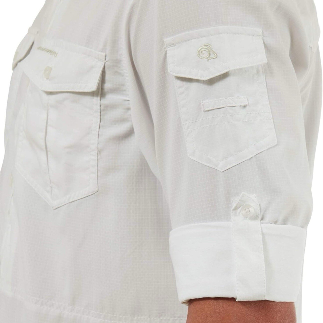 Craghoppers Nosilife Adventure Long Sleeve Shirt Optic White Repel
