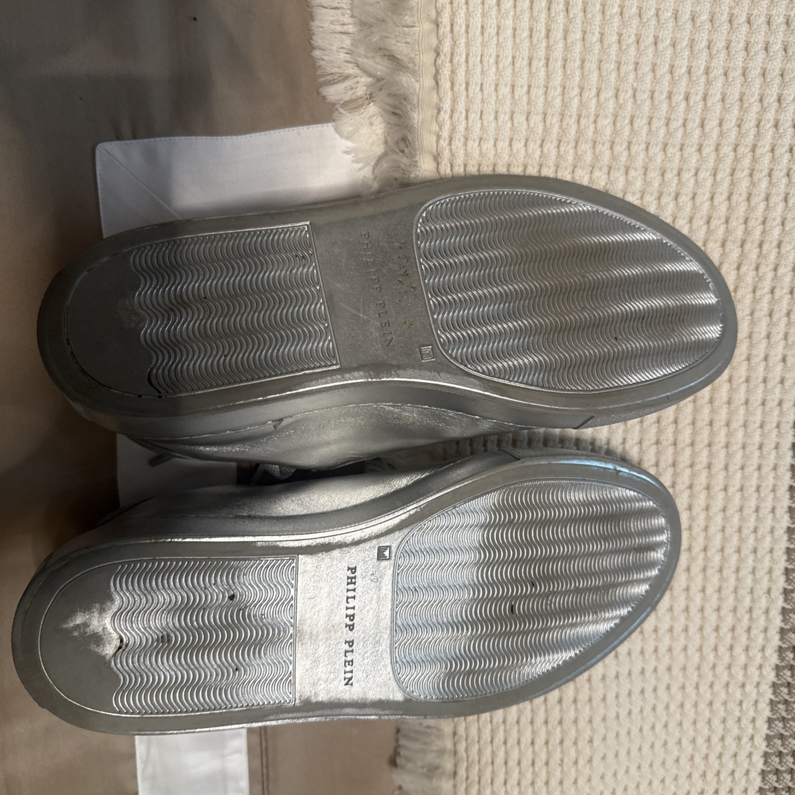 Philipp Plain Silver Sneakers Size 37