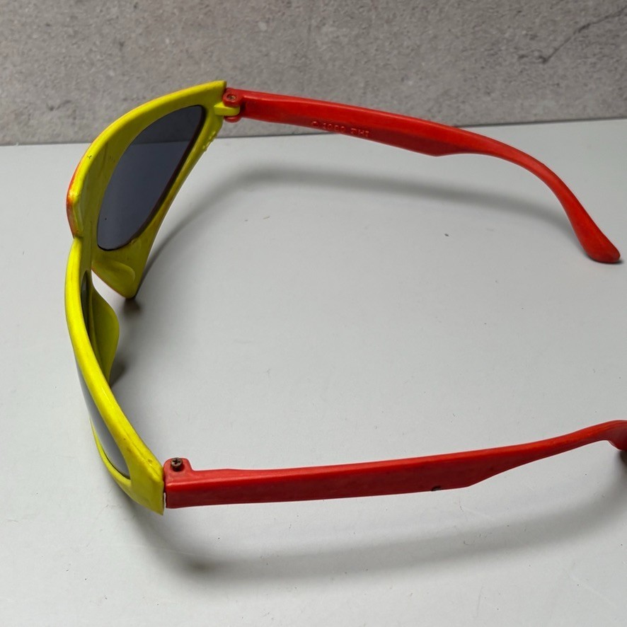 1980s New Wave Futuristic Sunglasses 1989 Orange Yellow Red Funky Punk