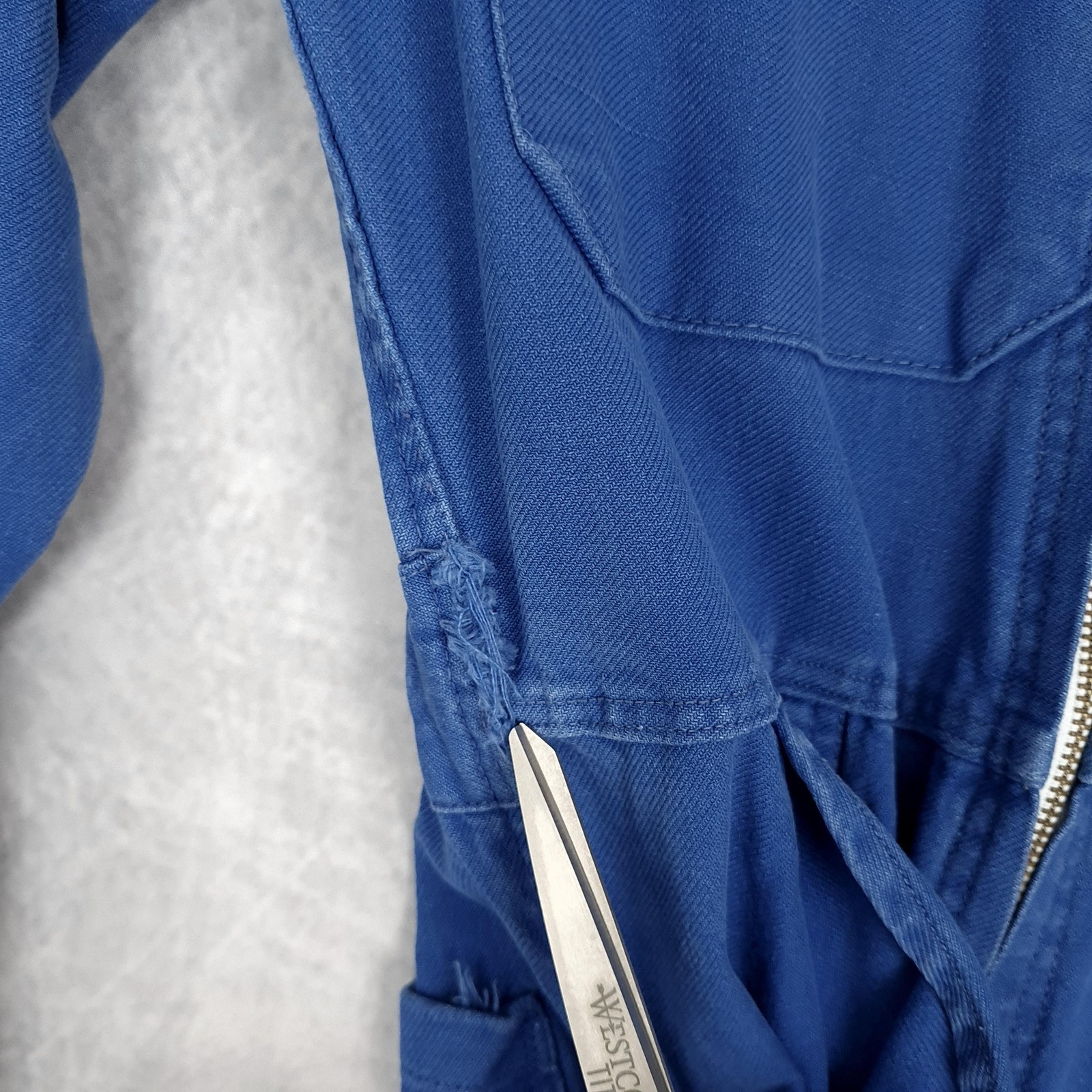 Vntg French Coveralls Womens Small Work Jumpsuit Utility Boiler Suit YKK Zip 80s
