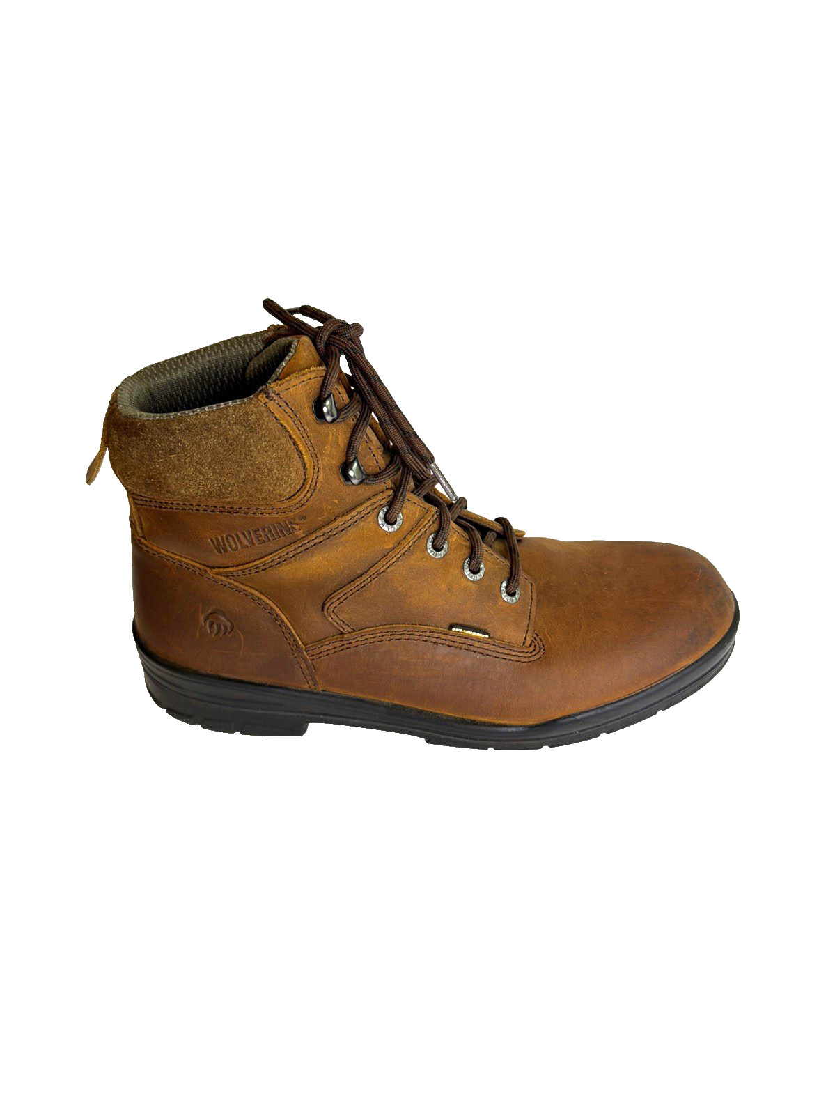 Wolverine Durashocks Slip Resistant Brown Leather 6” Boots Men Size 11 EW W02038