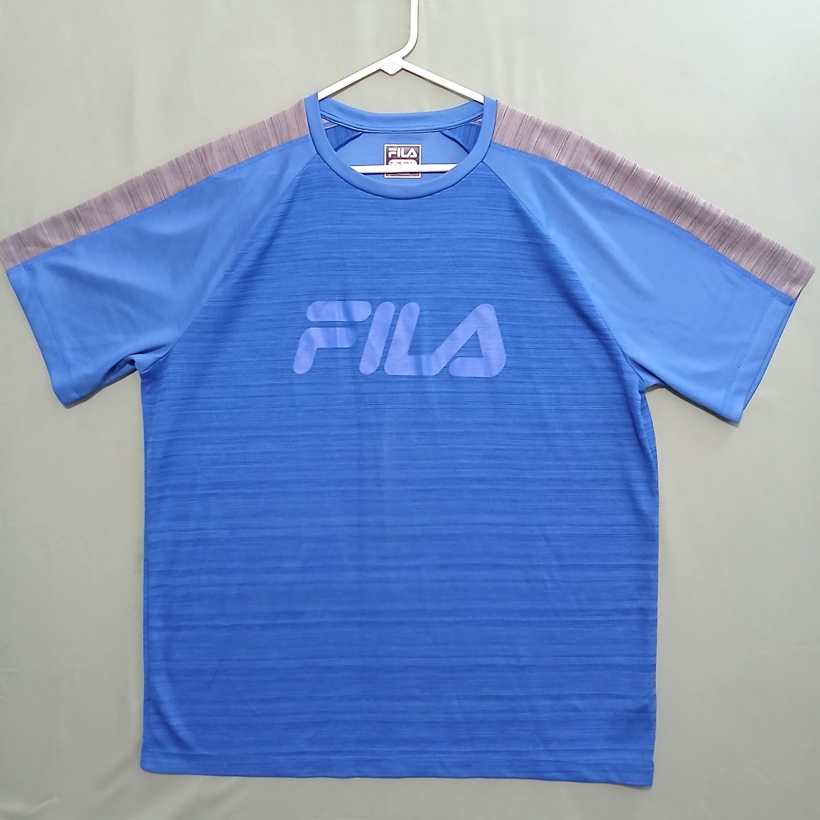 FILA T-Shirt Mens XXL Blue Short Sleeve Crewneck Athletic Logo Graphic Pullover
