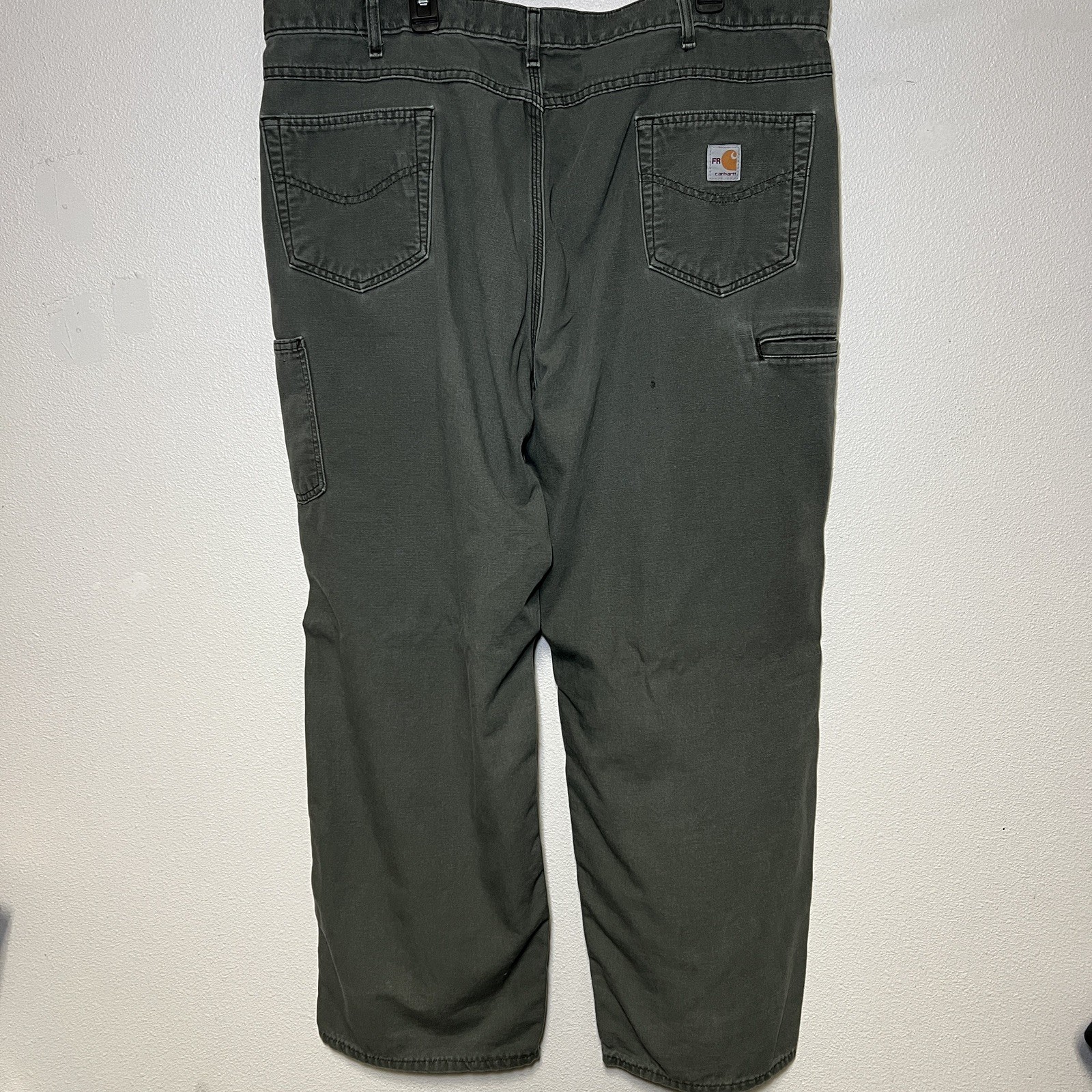 Carhartt FR Midweight Canvas Jean Mens 44×30 Green Pants CAT 2 Loose FRB159-MOS