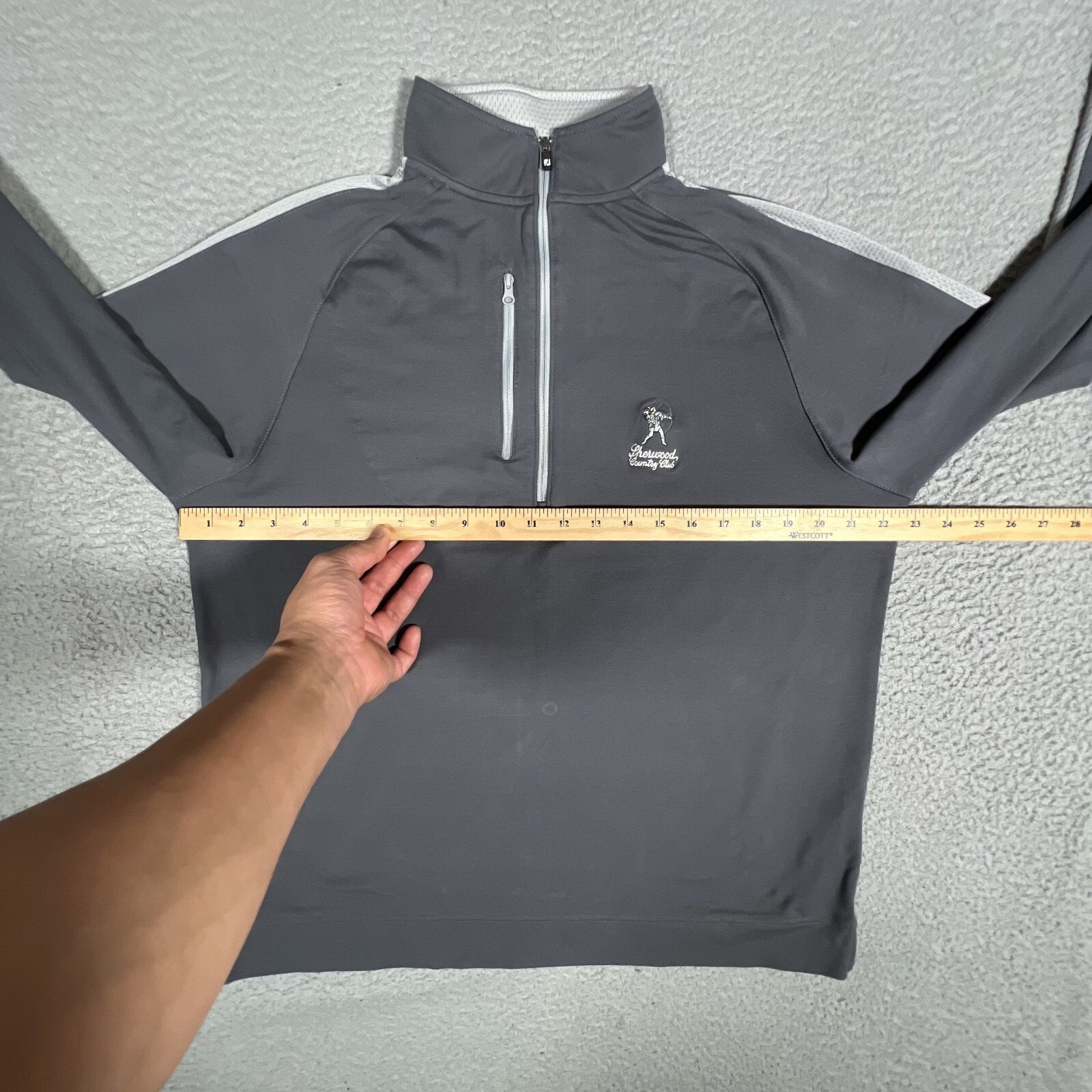 FootJoy Sweater Mens Medium Gray 1/4 Zip Golf Pullover Casual Preppy Sherwood CC