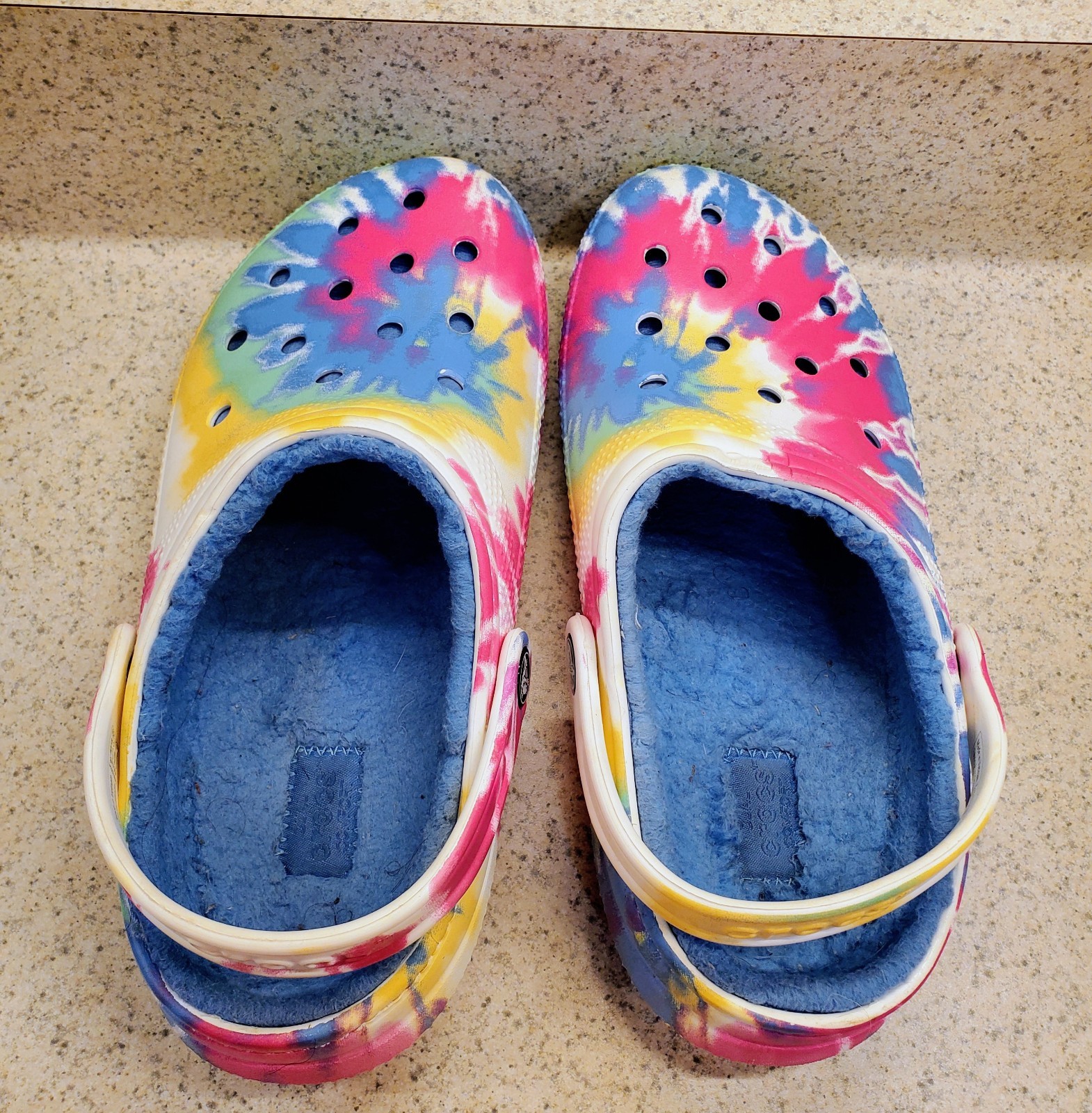 Crocs Baya Tie-dye Graphic Clog US M6/W8 Unisex Pastels Multi Swirl Design Lined