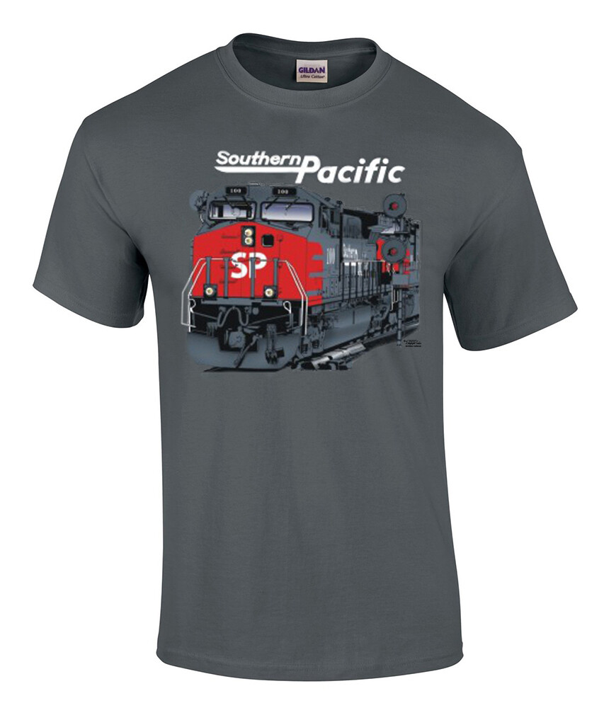 Men & Kid Tee Southern Pacific AC4400 Train T-Shirt 100% Cotton Charcoal[20002c]