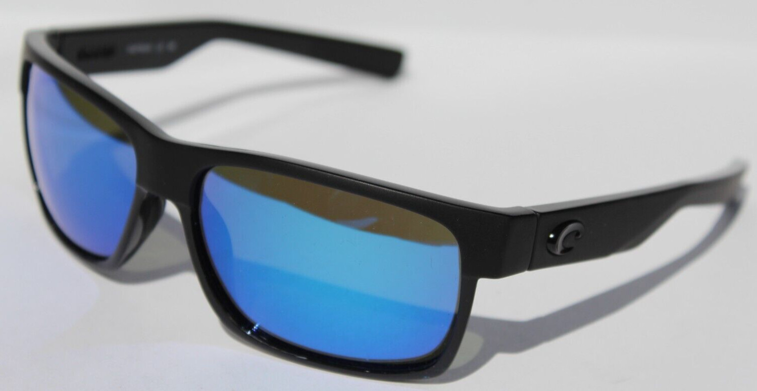COSTA DEL MAR Half Moon 580G POLARIZED Sunglasses Black/Blue Mirror 580 NEW