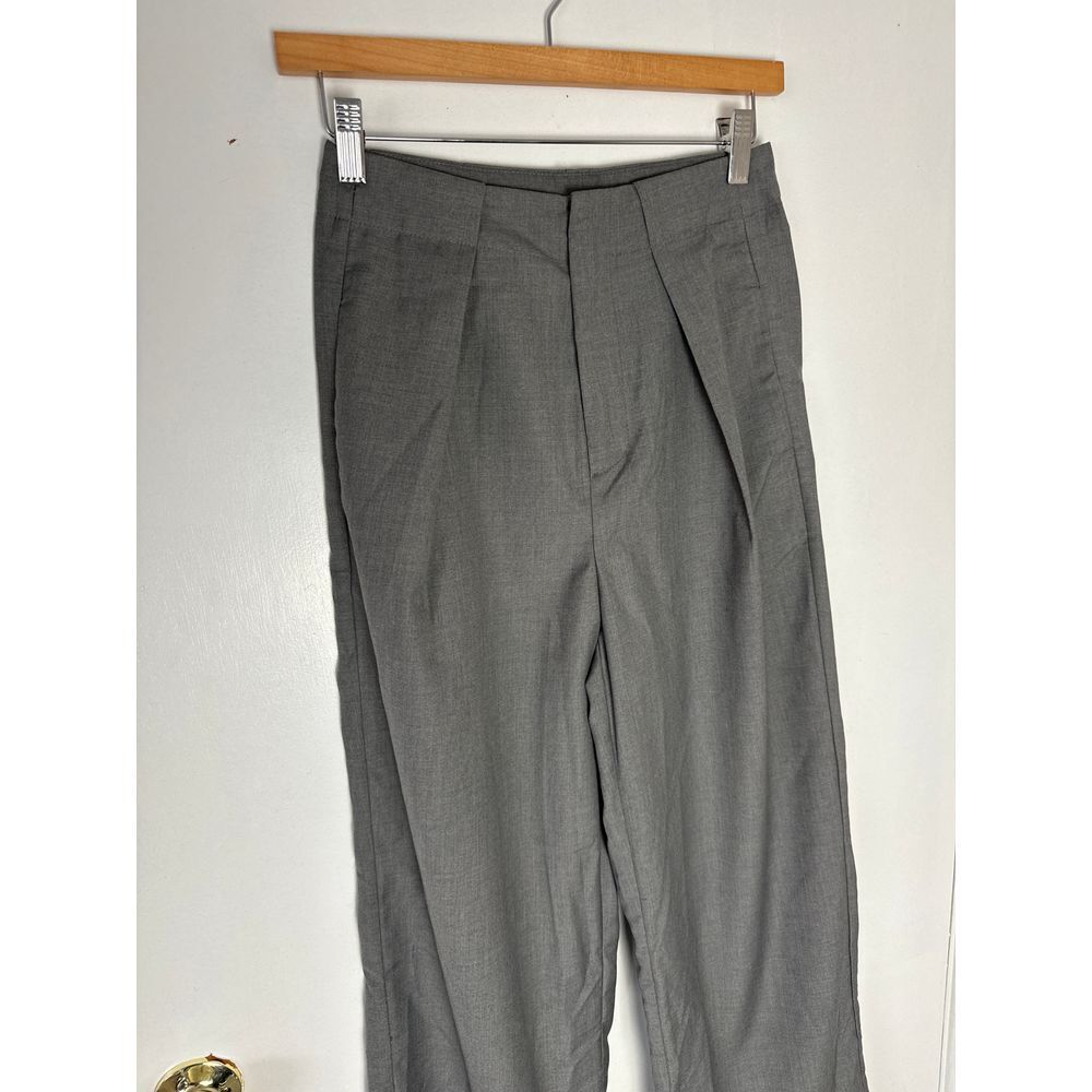 Commense Middle Waist Solid Pocket Gray Dress Pant Professional Attire casual XS