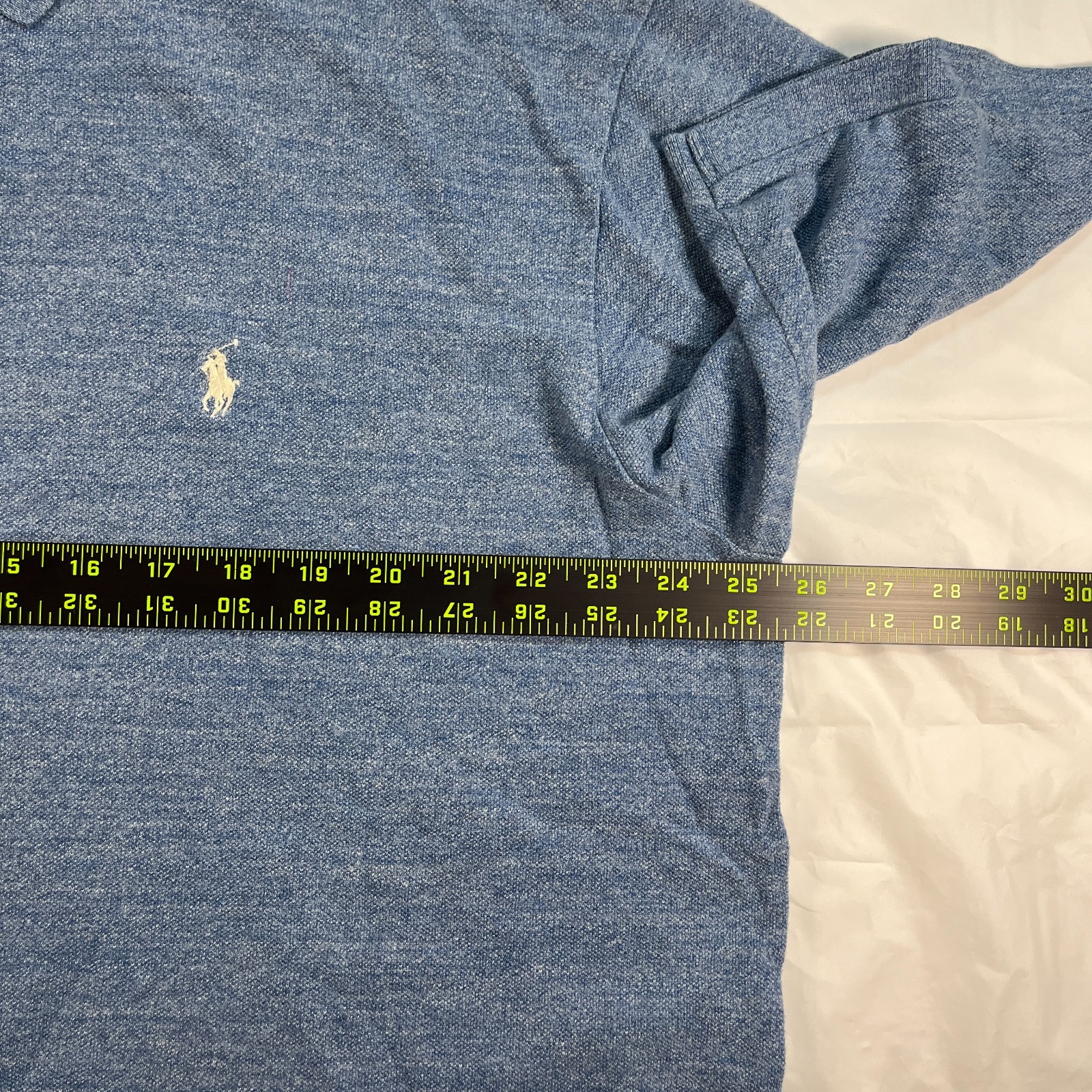 Polo Ralph Lauren Shirt Classic Blue Heather Short Sleeve Embroidered Polo XLT