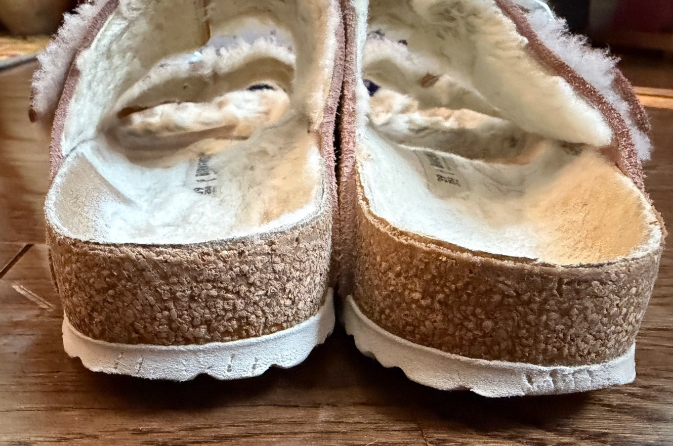Birkenstock Arizona Shearling sandals Pink Clay size 39 (US 8-8.5) w/box used
