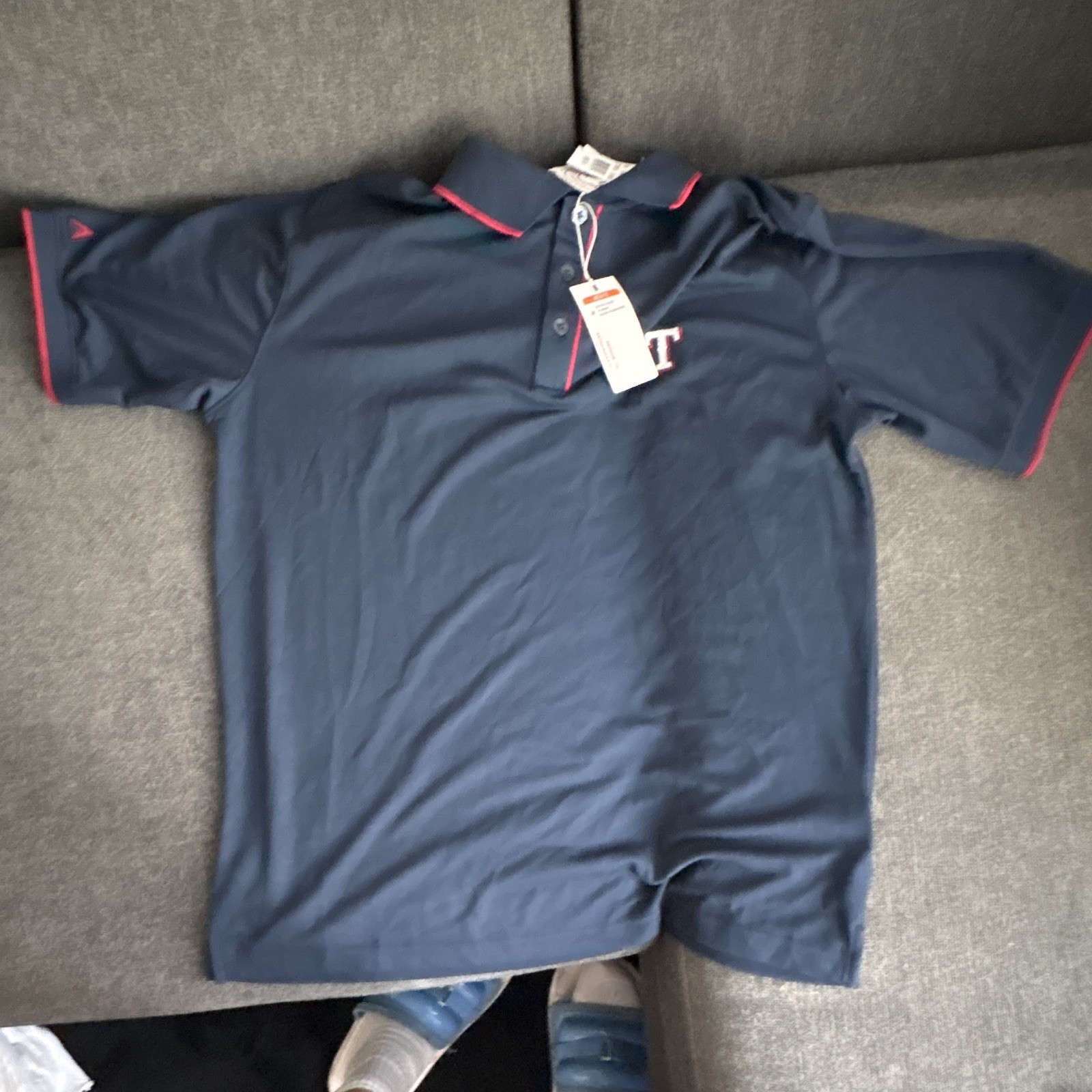 Antigua MLB Texas Rangers Navy Polo Men’s M Relaxed Fit Short Sleeve Logo
