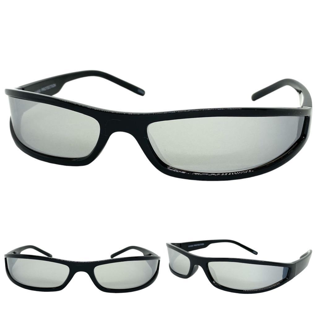SPACE ROBOT FUTURISTIC Raver Party Biker Hardcore SUN GLASSES Thin Black Frame