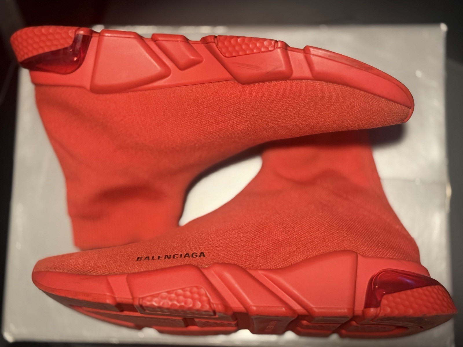 Balenciaga Speed Trainer Red Men’s Mid Top Slip-On Athletic Sneaker