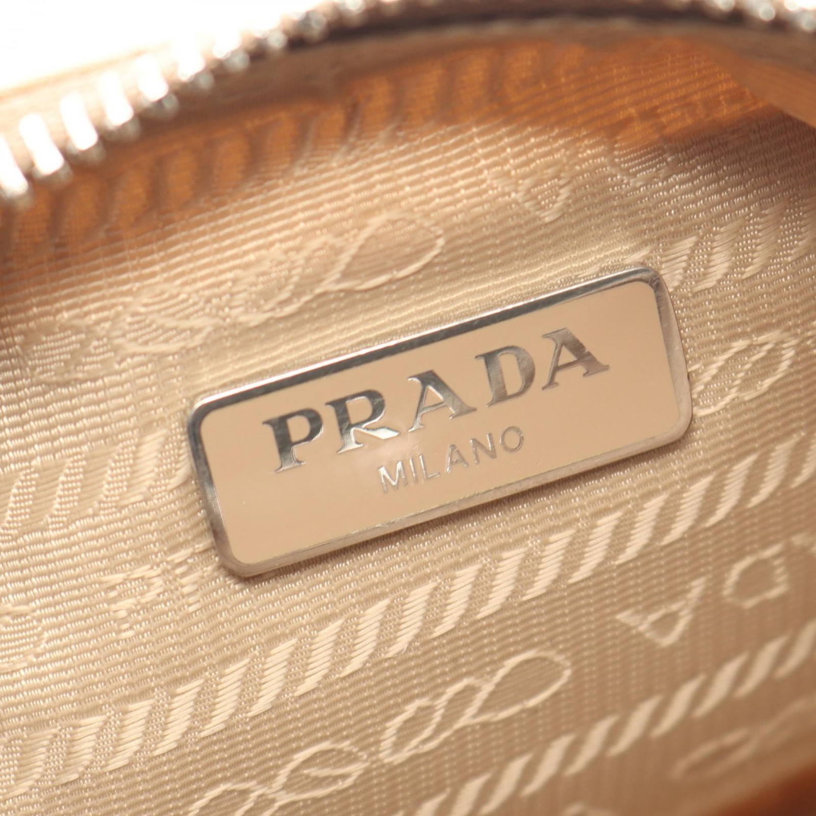 PRADA Re-Edition 2005 Shoulder Bag 1BH204 Nylon Saffiano leather Beige Used