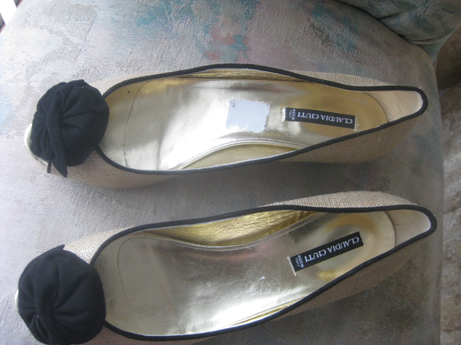 claudia ciuti shoes flats open toe new size 10.5 beige black