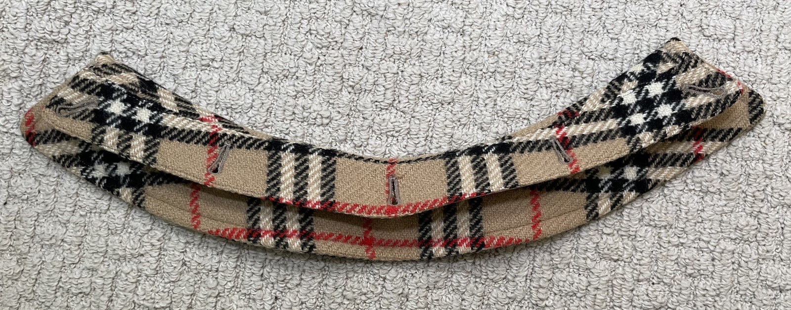 VTG Burberry’s Nova Check Trench Coat Lining + Collar ONLY S M L Wool Zip In Out