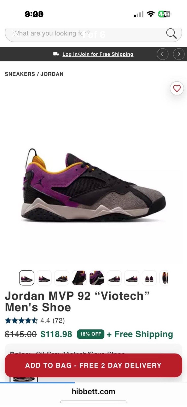 Jordan Air Jordan MVP 92 Oil Grey Viotech Suede Low Top Sneaker HQ3950-005