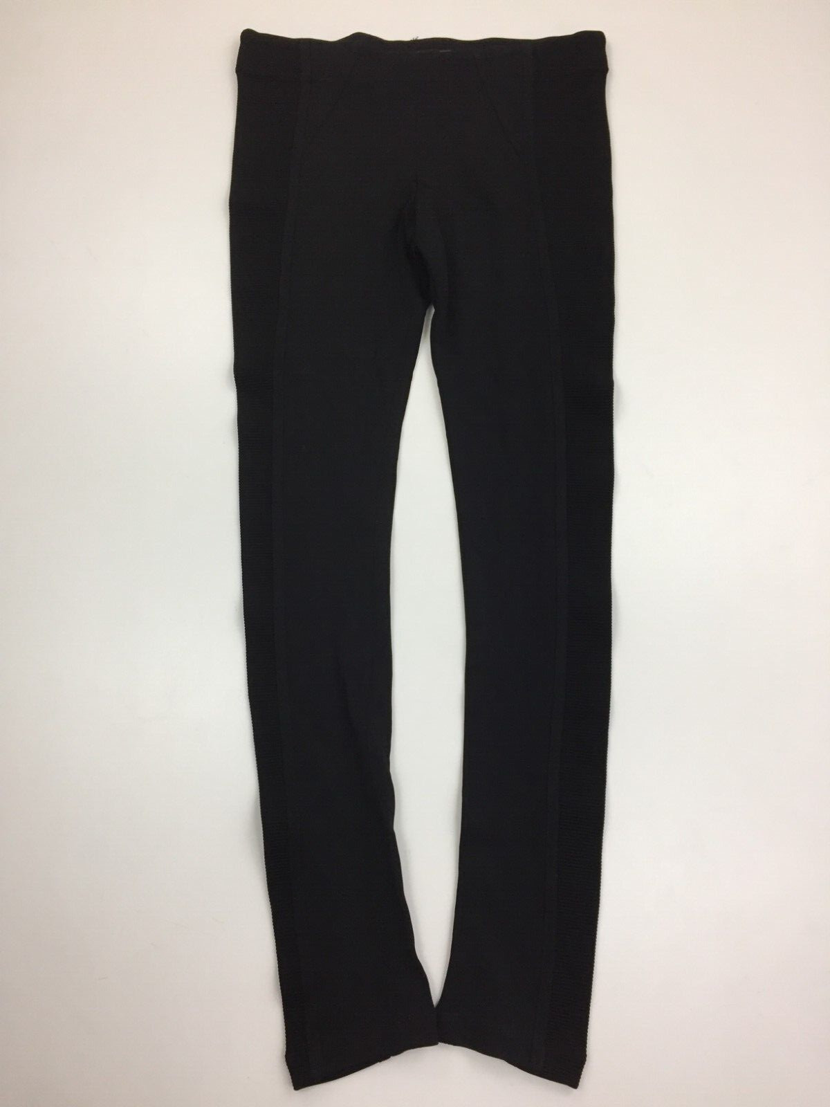 BCBGMAXAZRIA Black Ribbed Fabric Insert Slim Fit Leggings Womens sz Small