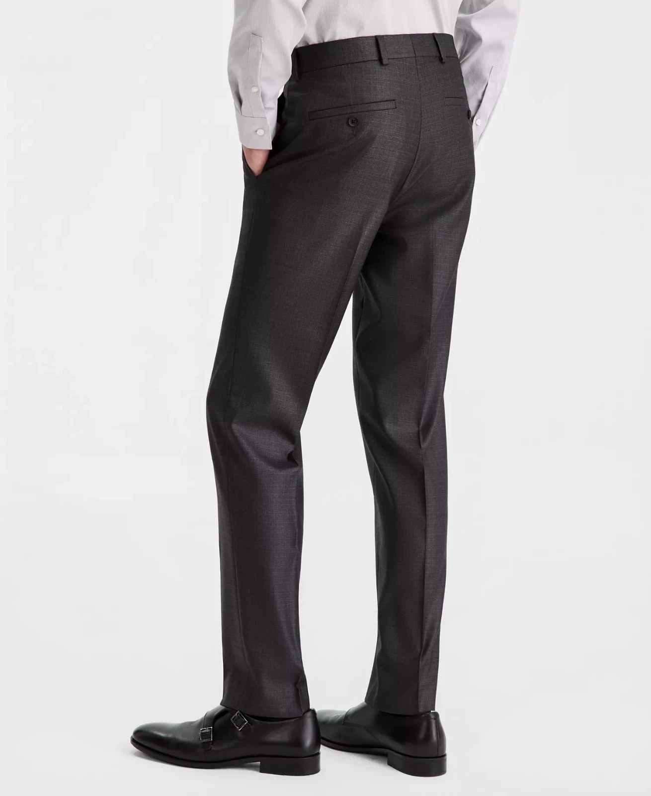 $135 Kenneth Cole Reaction Gun Metal Techni Cole Slim Fit Pants 33 x 32 ymy2026