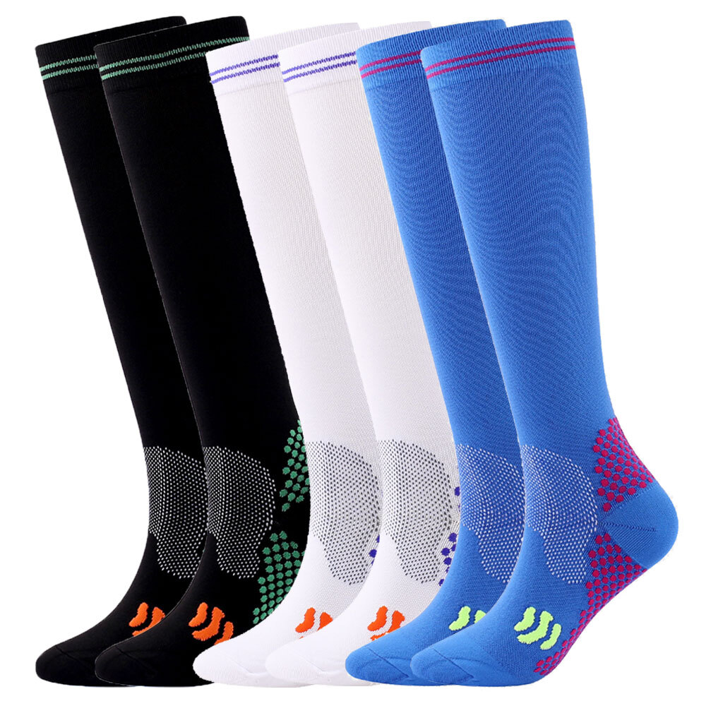 3 Pairs Compression Socks Pain Relief Calf Leg Foot Support Stocking Men Women