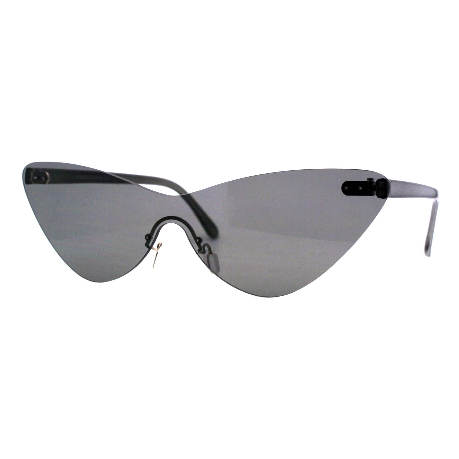 Rimless Cateye Sunglasses Womens Thin Monoblock Translucent Frame UV400