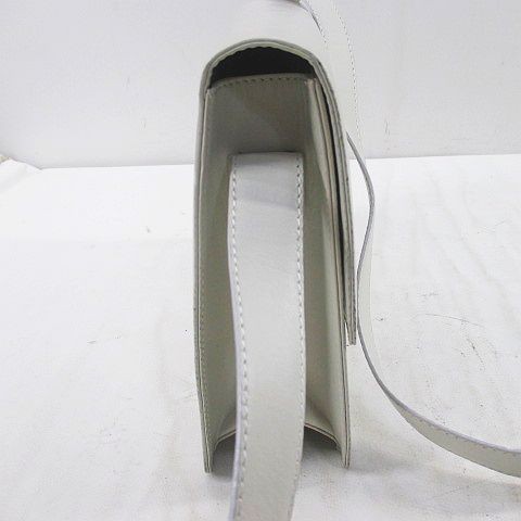 GENNY Leather Shoulder Bag White AB 17cm x 8.3in Crossbody Women’s