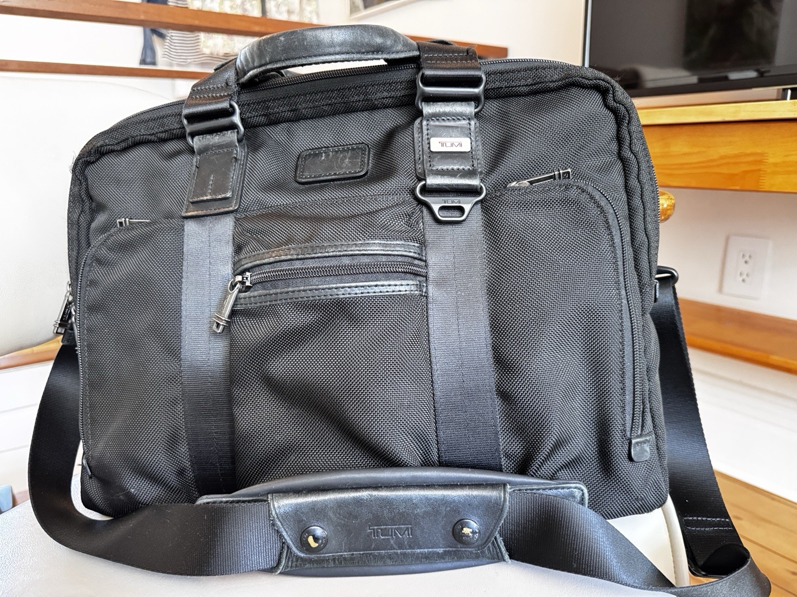 Tumi Alpha Bravo McNair Slim Briefcase Laptop Bag Nylon Leather 22611DH