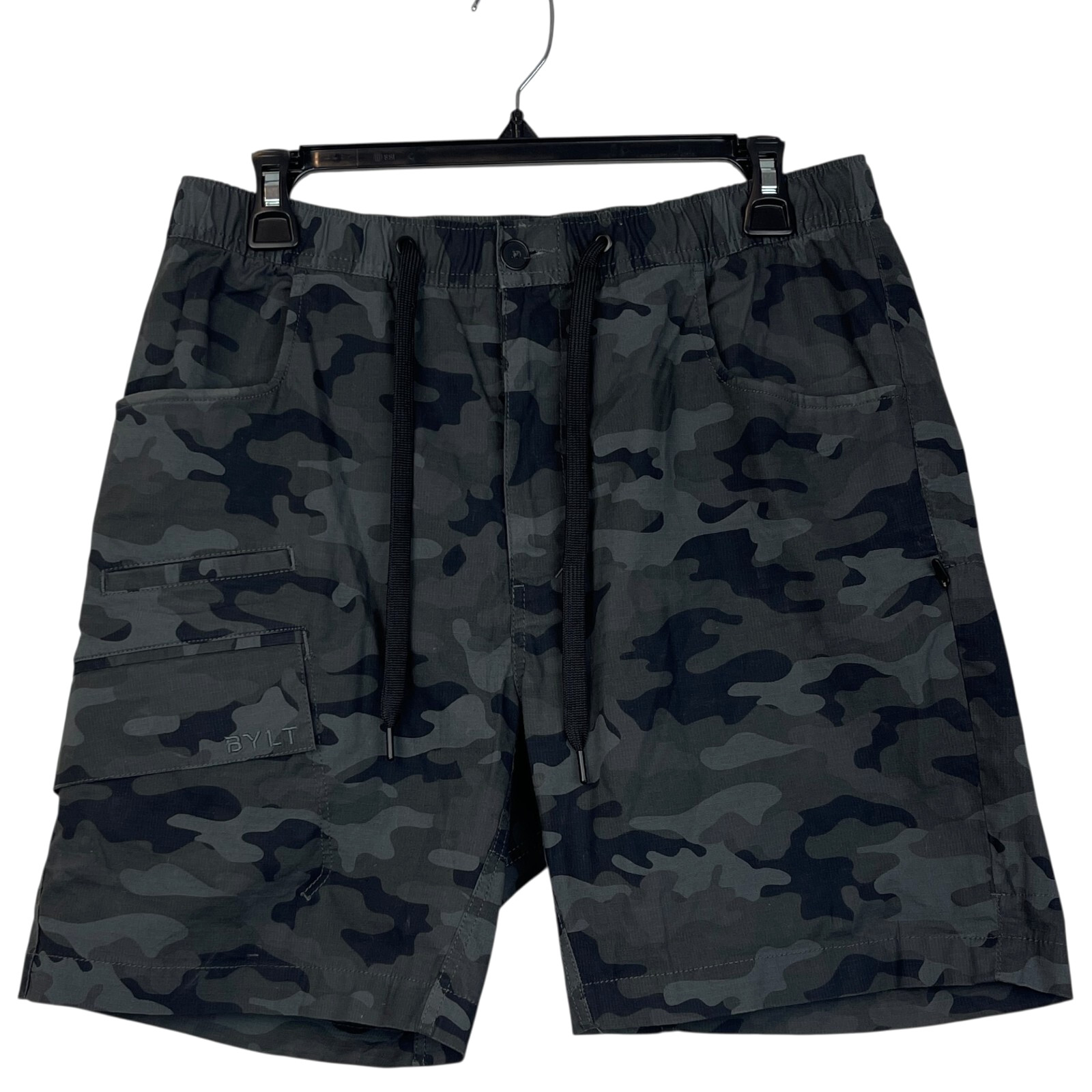 BYLT Weekender Short Mens M (30) CAMO Cotton Stretch Tech Gym Train Shorts Gray