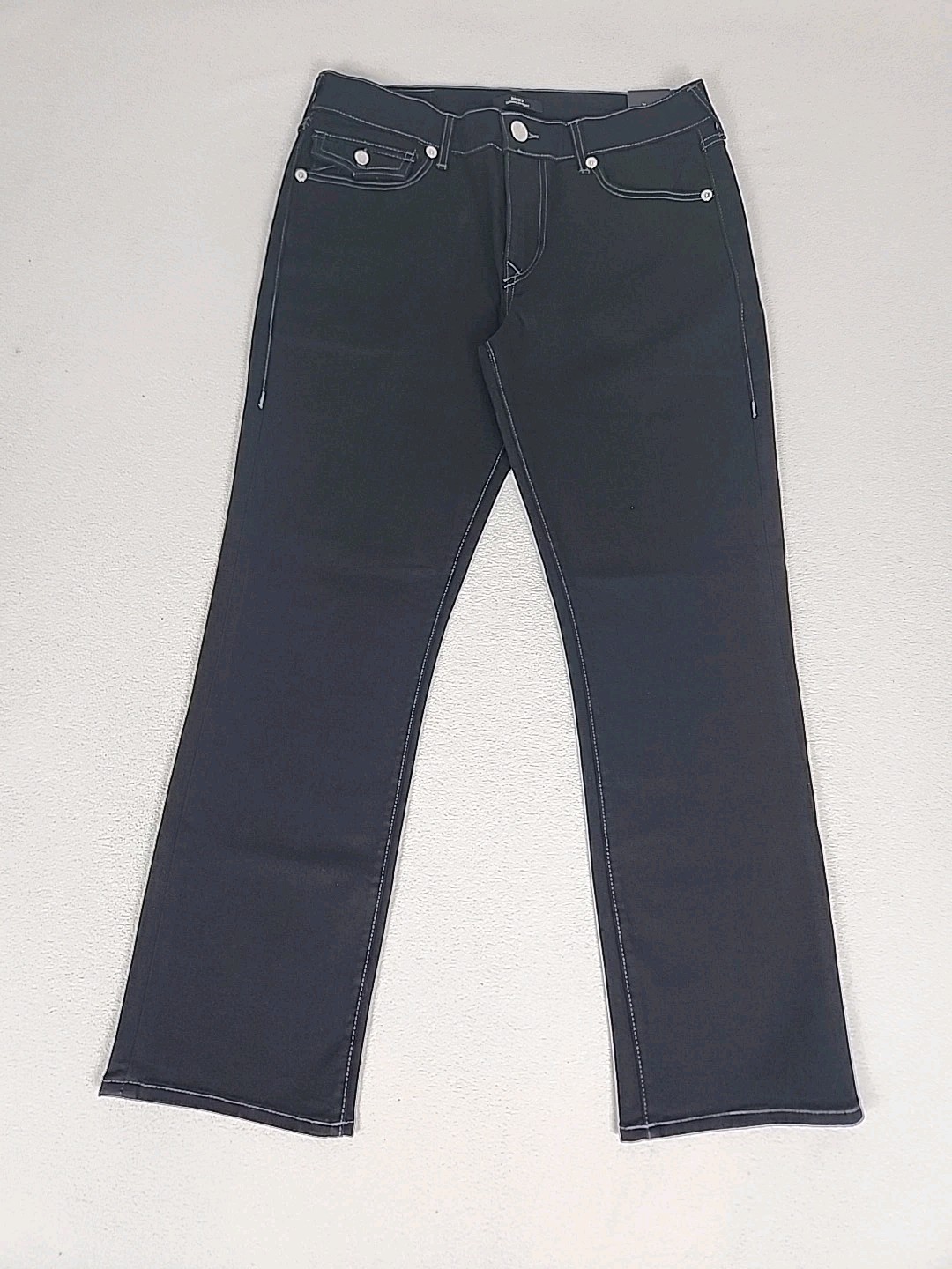 True Religion Ricky Relaxed Straight Denim Jeans 32X30 Men’s Black Flap Stretch