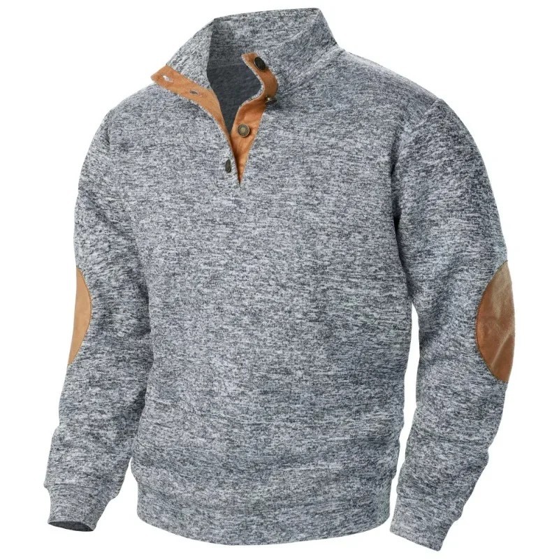 Men’s Long Sleeve Stand Collar Sweatshirt Casual Outdoor Streetwear Pullover