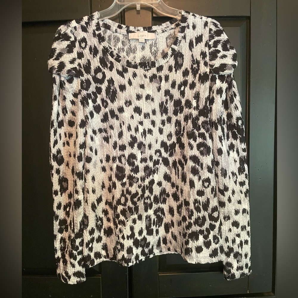 LOFT Leopard Print Long-sleeve Top