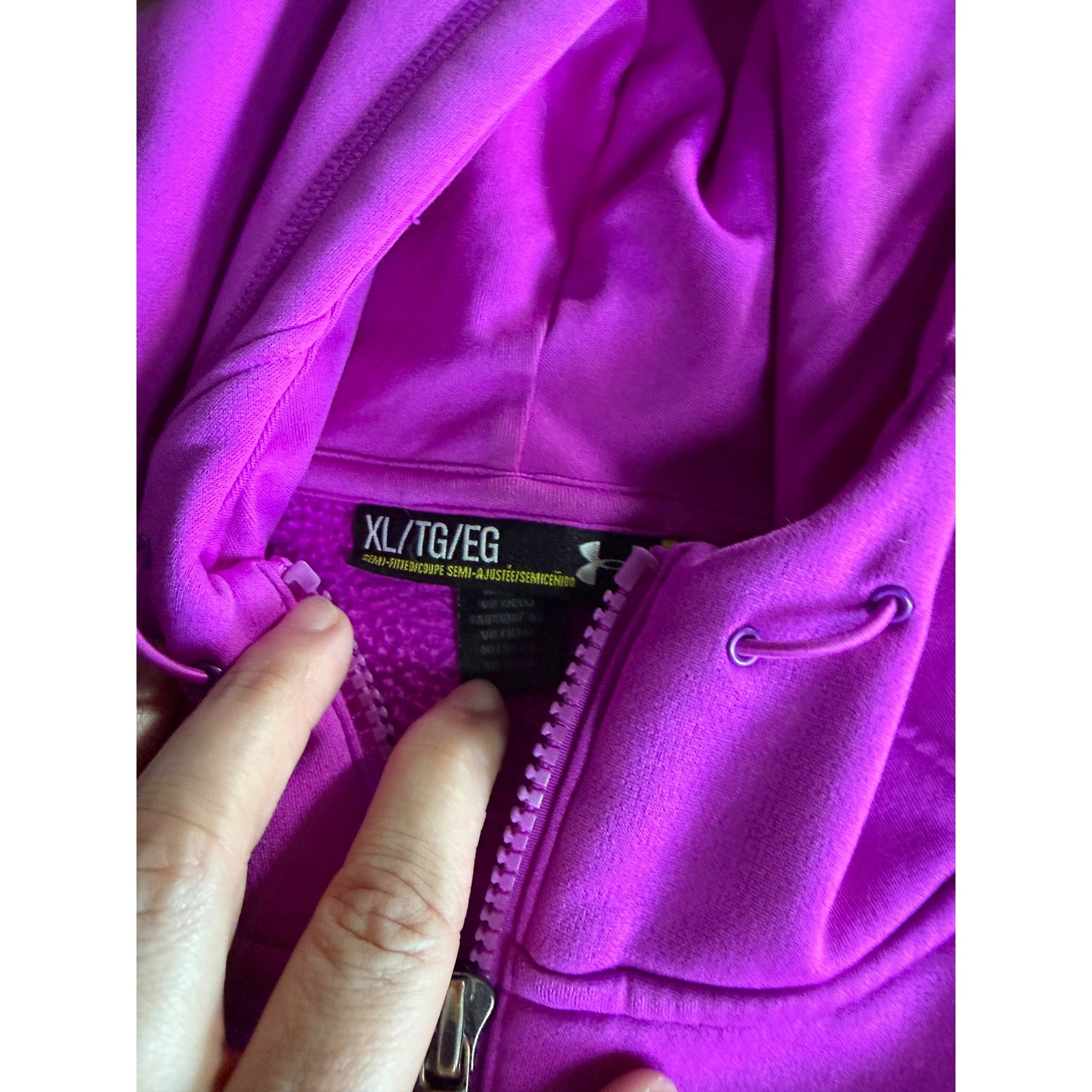 Under Armour Storm Womens Full Zip Hoodie Purple Fleece Jacket Sweatshirt