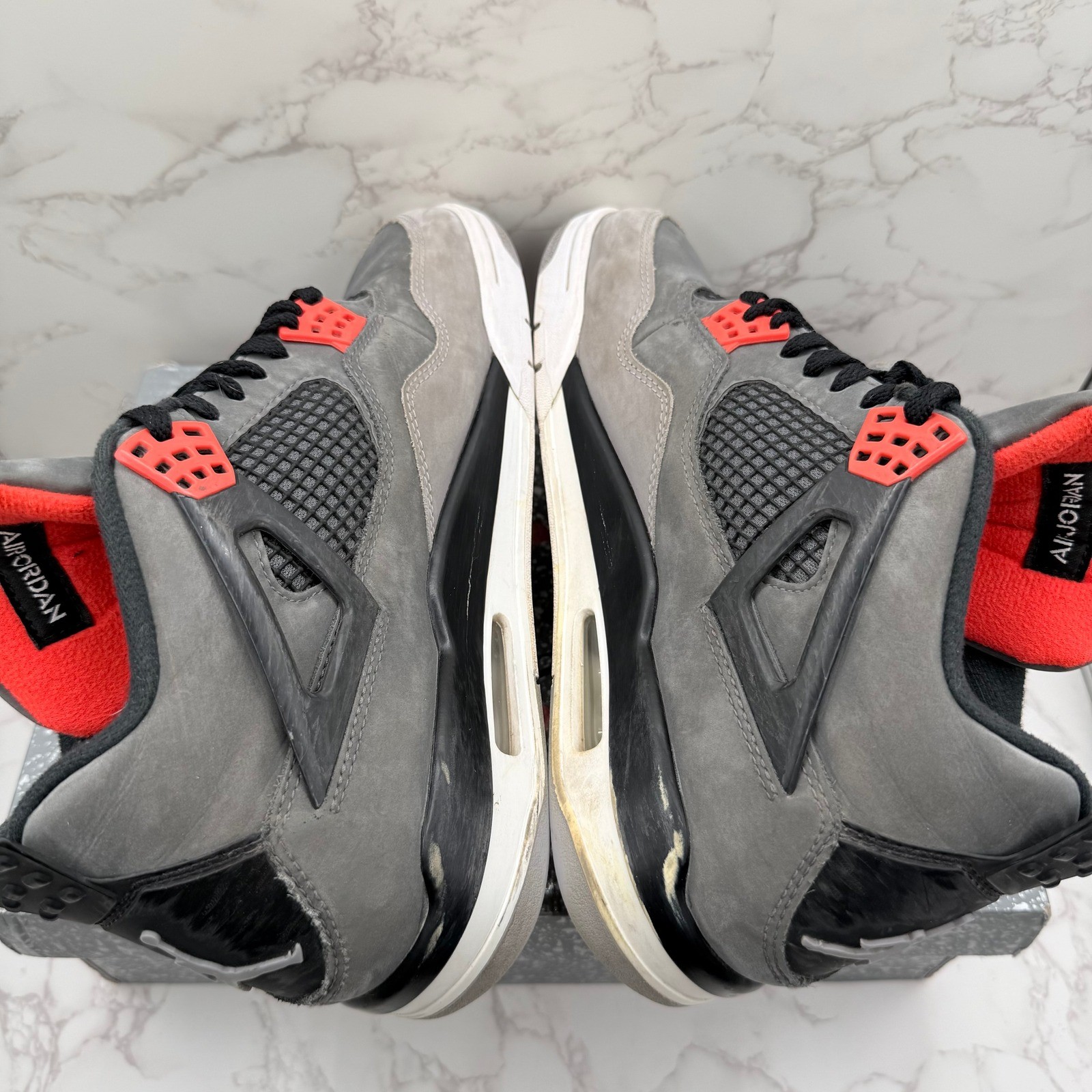 Air Jordan 4 Retro Infrared Dark Grey Black White Mens Size 10.5 DH6927-061