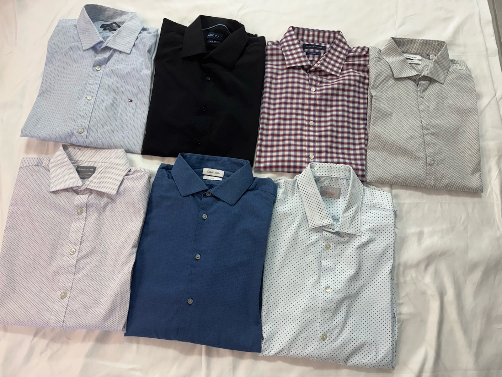 7~Calvin Klein,Tommy Hilfiger Michael Kors Mens DressShirts 16.5/34-35 Button Up