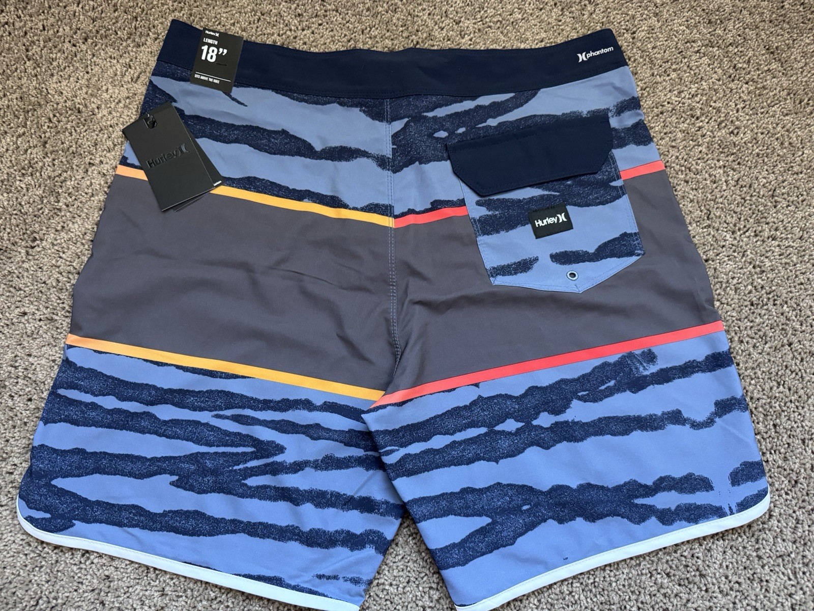 $65 BRAND NEW HURLEY PHANTOM MENS SWIM BOARD SHORTS FLASHBACK 32 X 18