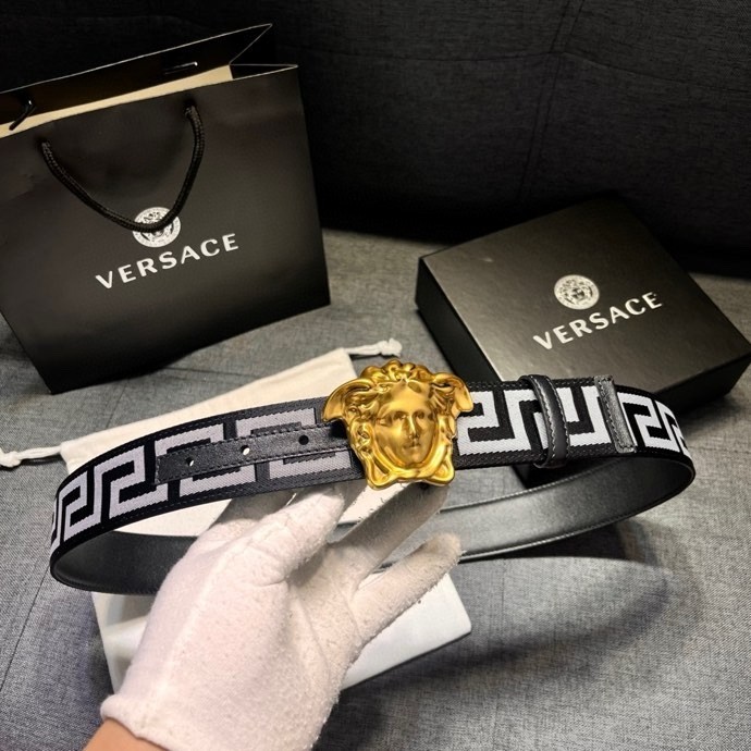 Versace belt for sale authentic width 4.0cm/1.57inch Black